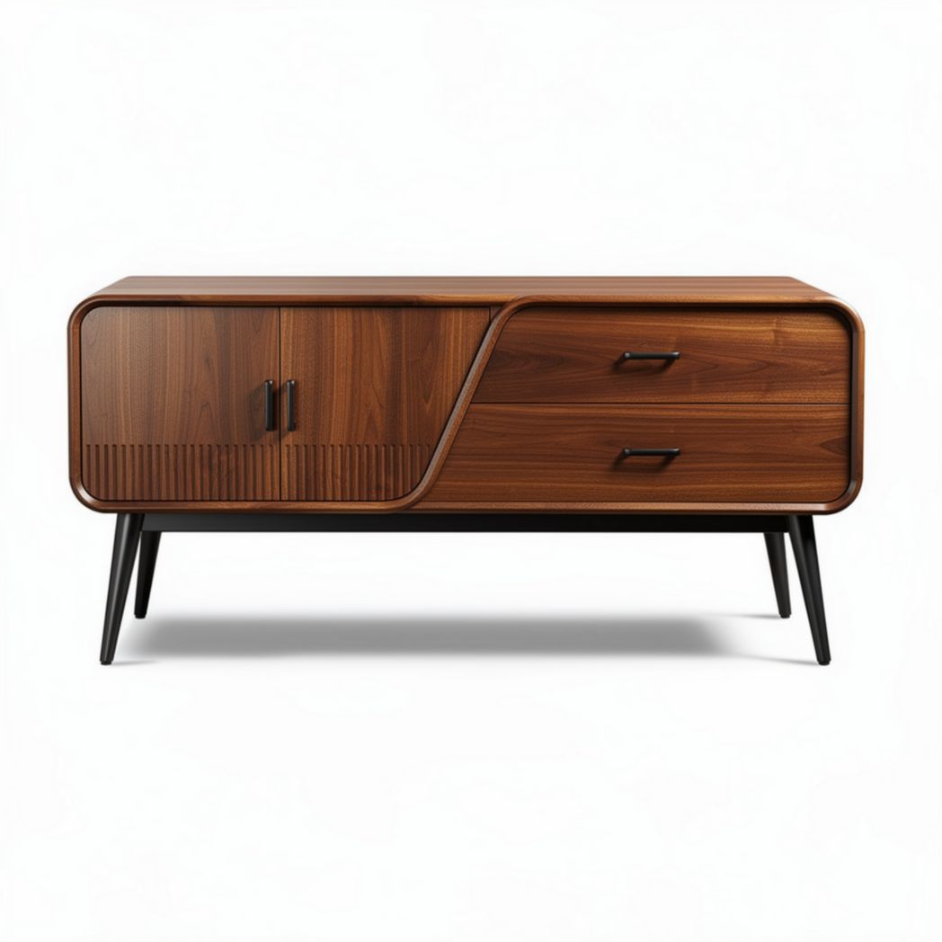 Buffet en bois de noyer avec tiroirs et portes de 150 x 40 x 60cm