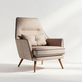 Fauteuil en tissu beige avec coussin amovible dimensions 80 x 80 x 100cm
