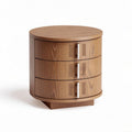 Table de nuit ronde en bois avec trois tiroirs dimensions 40 x 40 x 50cm