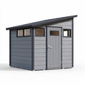 Abri de jardin en bois gris 200 x 150 x 180cm avec fenêtre et porte en métal