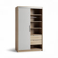 Armoire en bois avec portes coulissantes et étagères 180 x 90 x 40cm