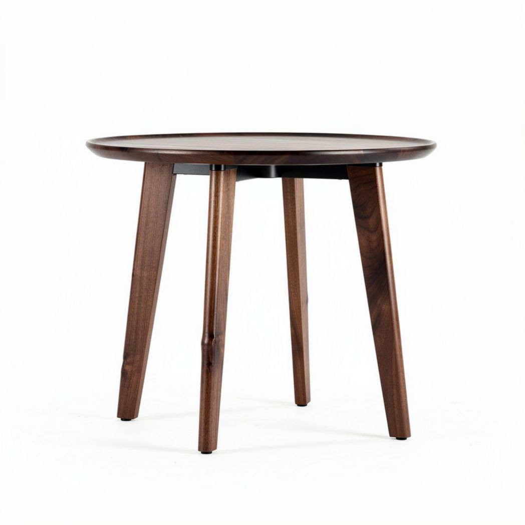 Table ronde en bois foncé pour intérieur dimensions 60 x 60 x 75cm