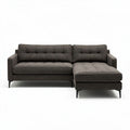 Canapé d'angle en tissu gris avec repose-pieds dimensions 200 x 90 x 85cm